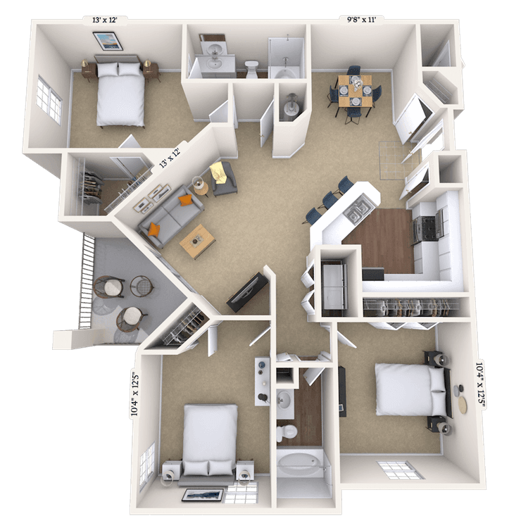 Floorplan image of unit 1520
