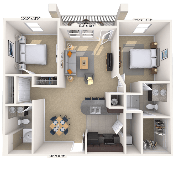 Floorplan image of unit 077302