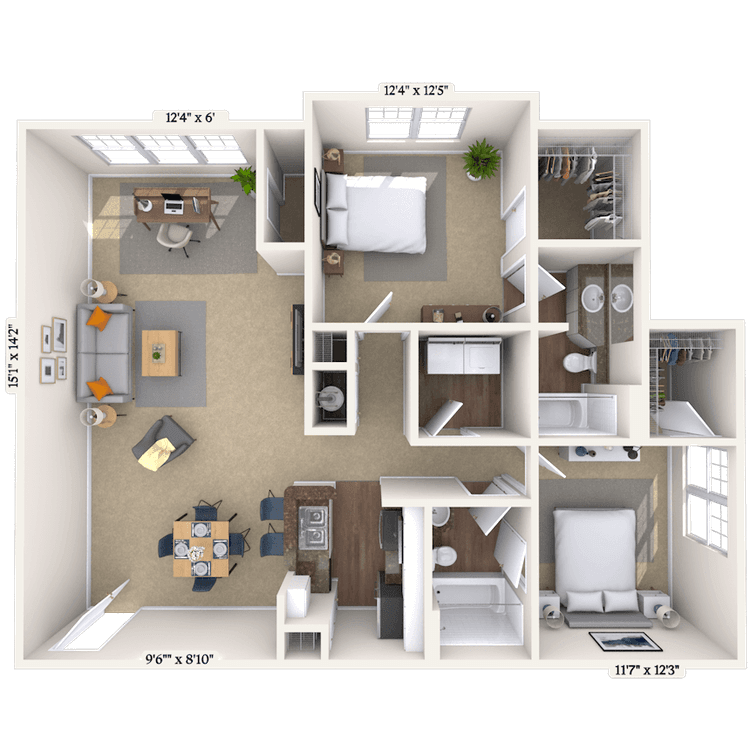 Floorplan image of unit 161611
