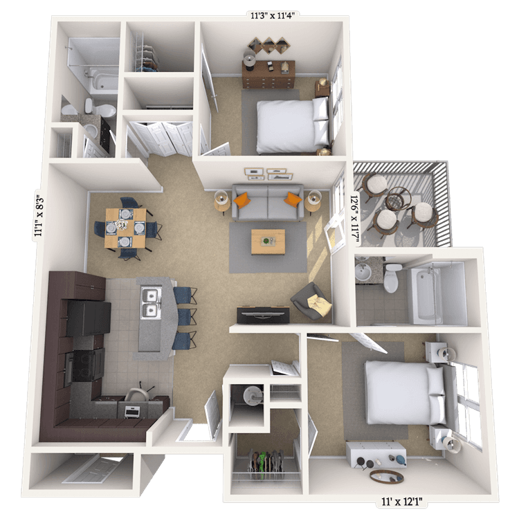 Floorplan image of unit 07403