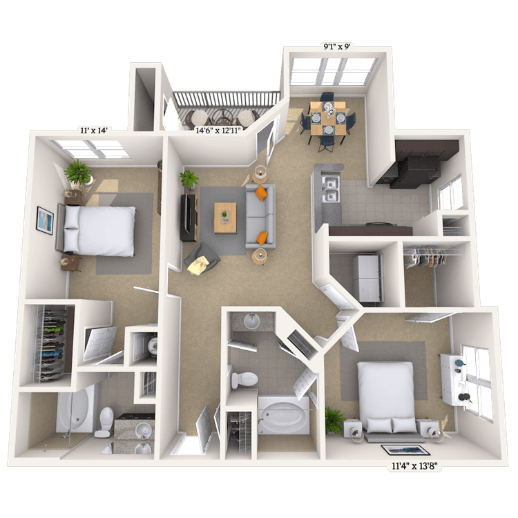 Floorplan image of unit 05308