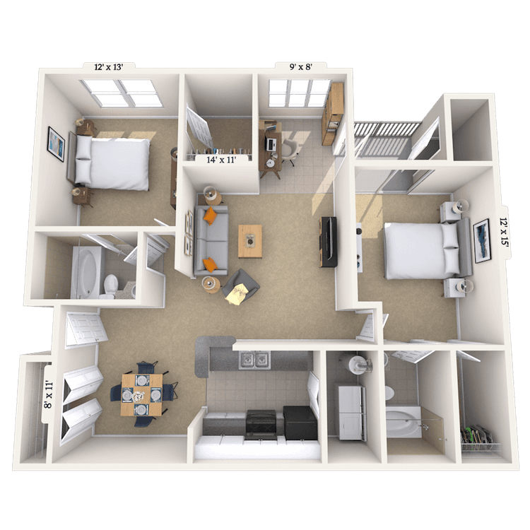 Floorplan image of unit 01122