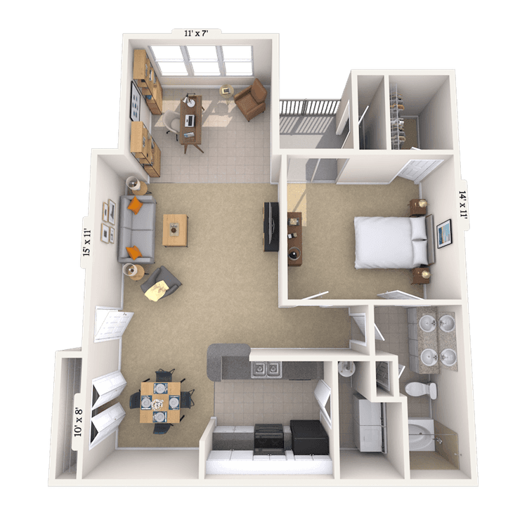 Floorplan image of unit 03332