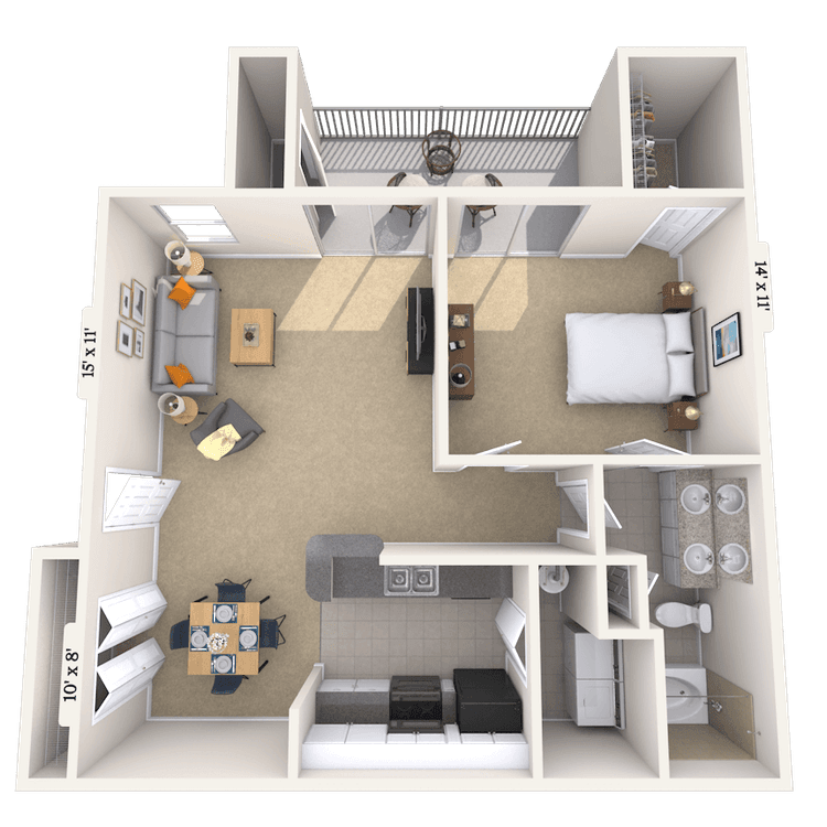 Floorplan image of unit 03334