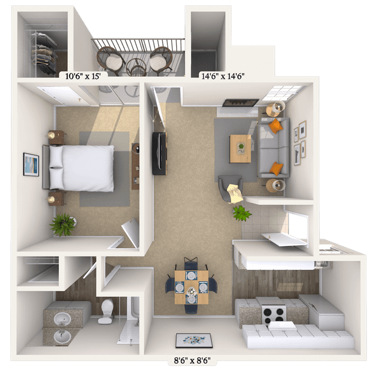 Floorplan image of unit 01110
