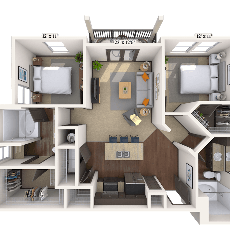Floorplan image of unit 2145-316