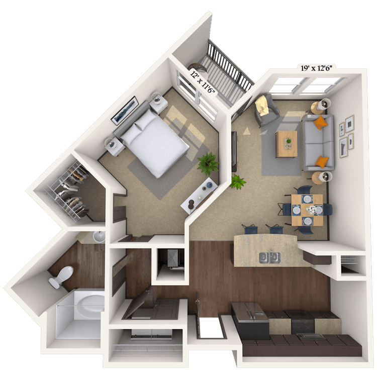 Floorplan image of unit 3105-212