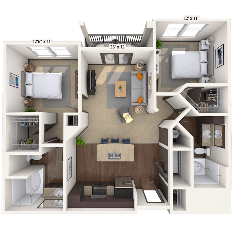 Floorplan image of unit 3105-317