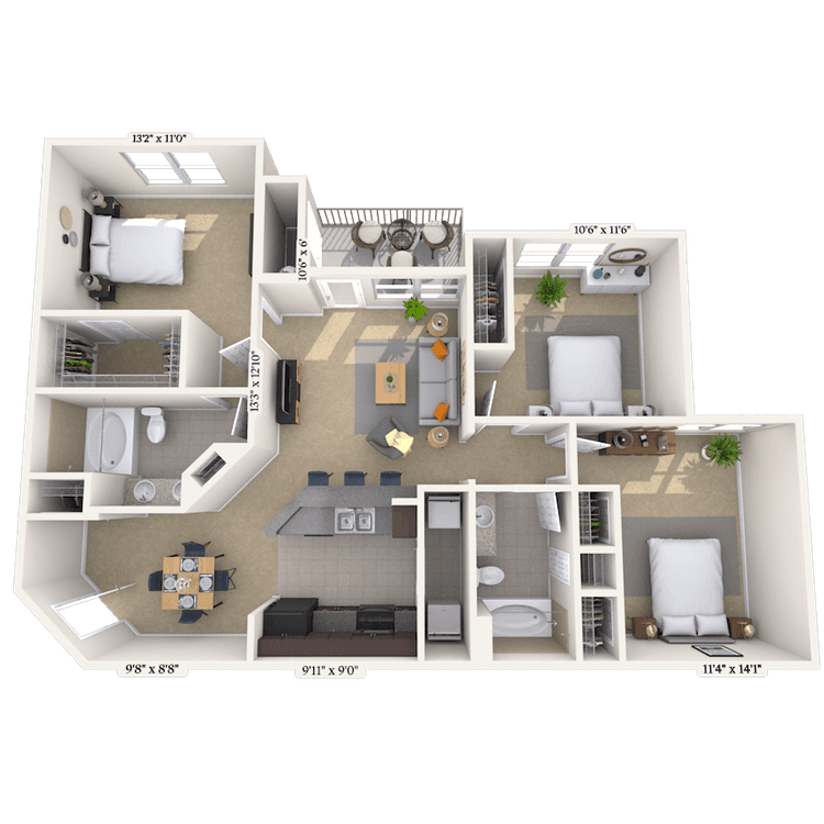 Floorplan image of unit 0614