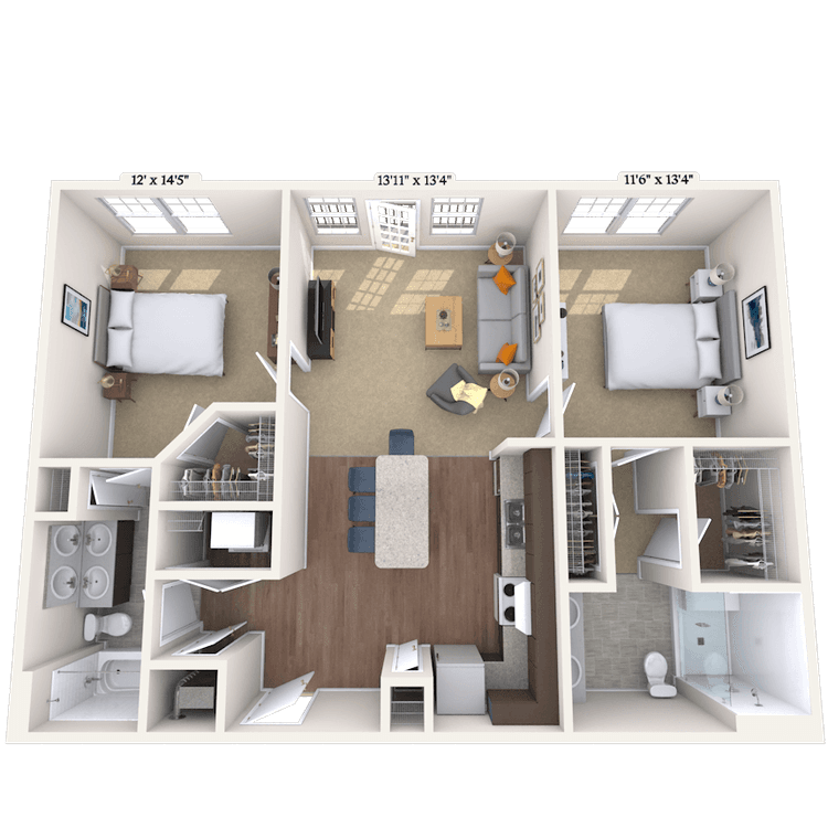 Floorplan image of unit 200D286