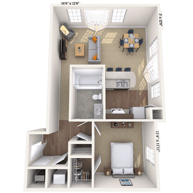 Floorplan image of unit 300B134