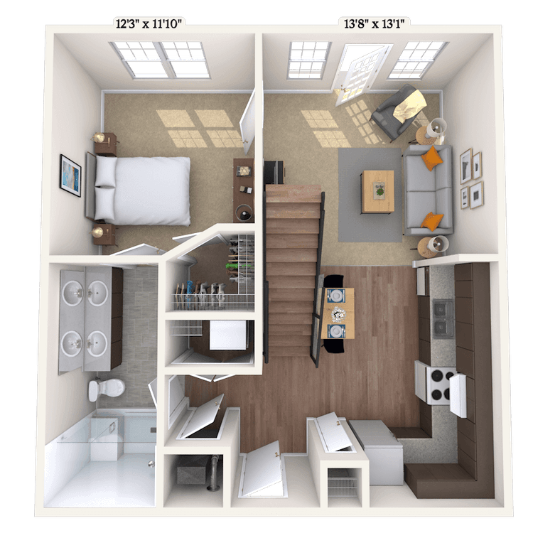 Floorplan image of unit 300B429