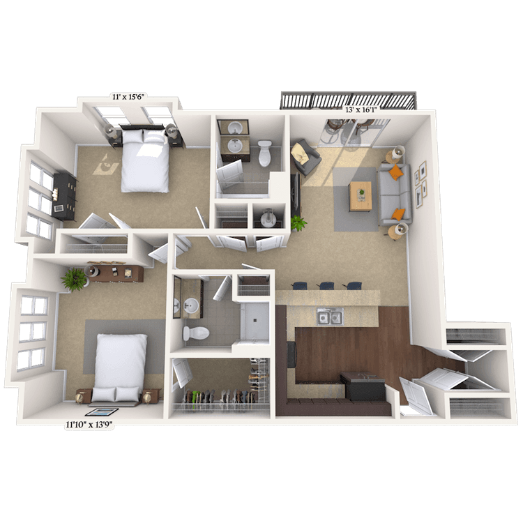 Floorplan image of unit 010456