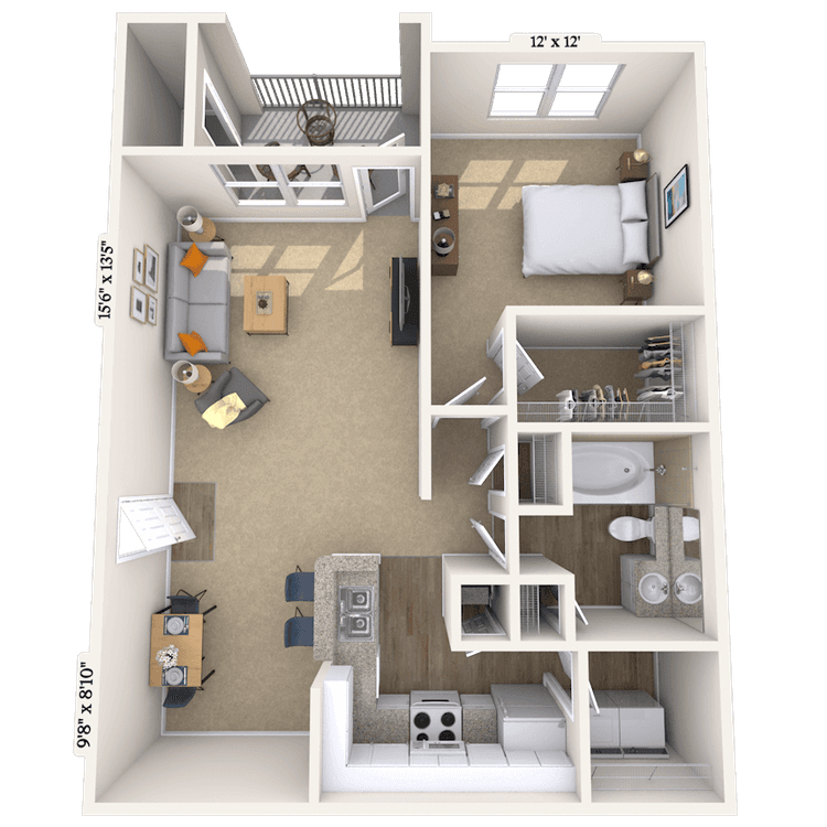 Floorplan image of unit 111114