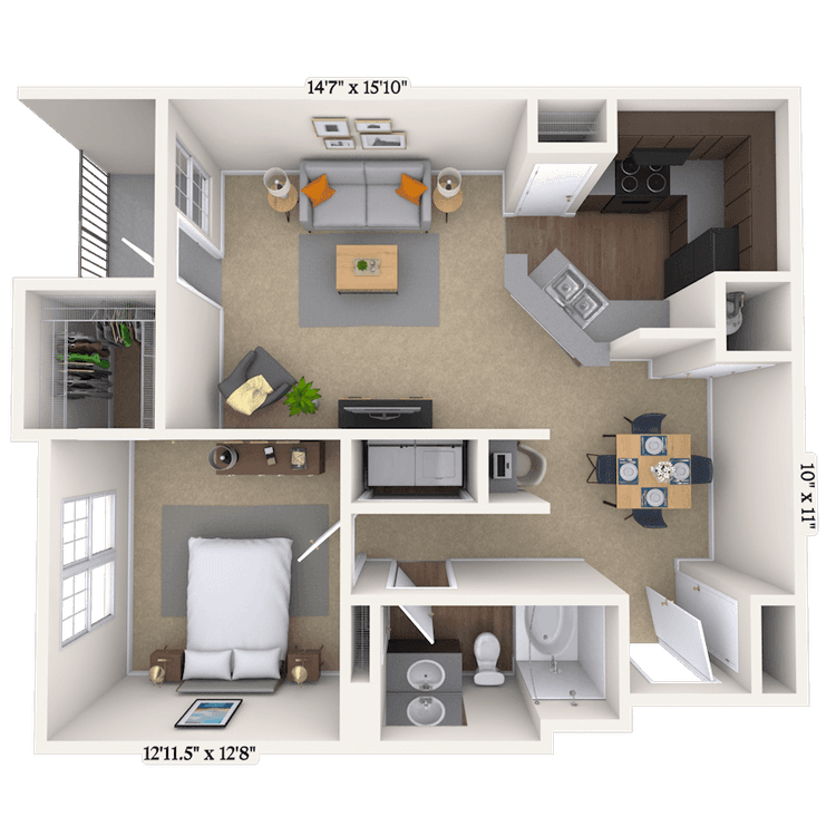 Floorplan image of unit 01107