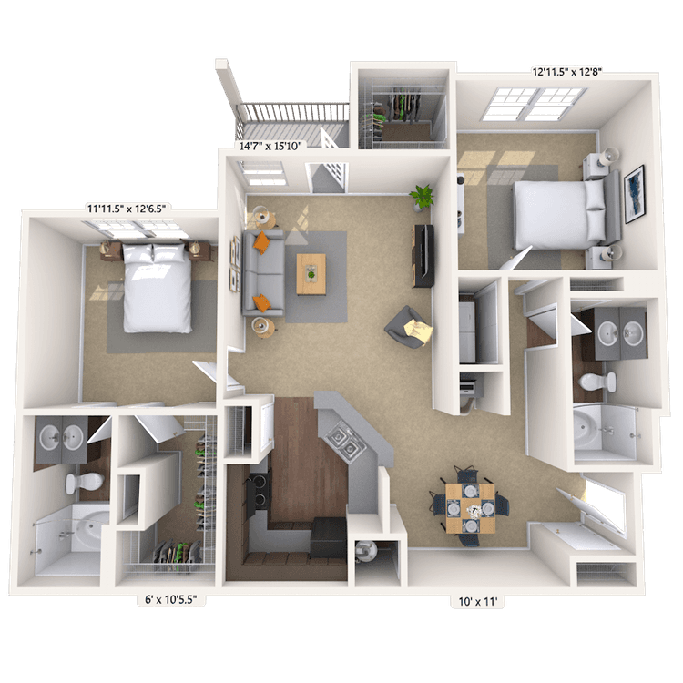 Floorplan image of unit 11307