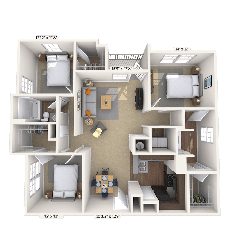 Floorplan image of unit 12105