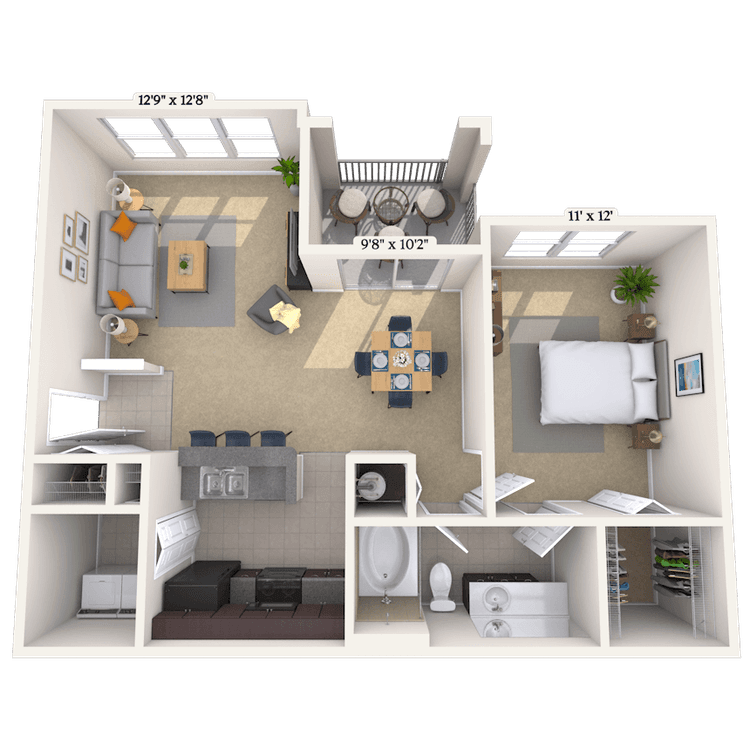 Floorplan image of unit 12102