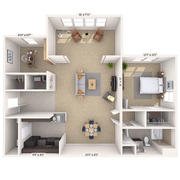 Floorplan image of unit 0111