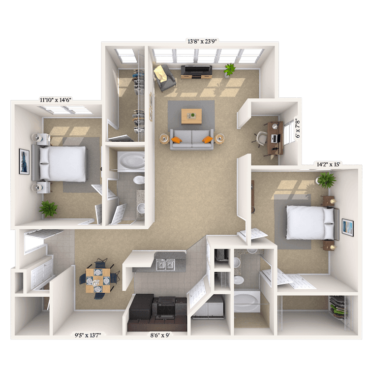 Floorplan image of unit 017206