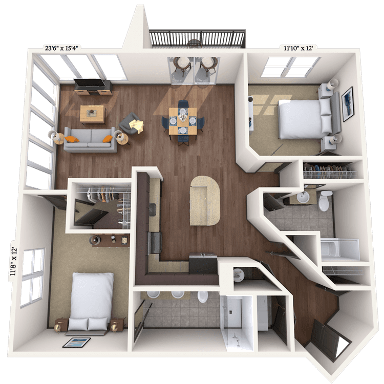 Floorplan image of unit 01114