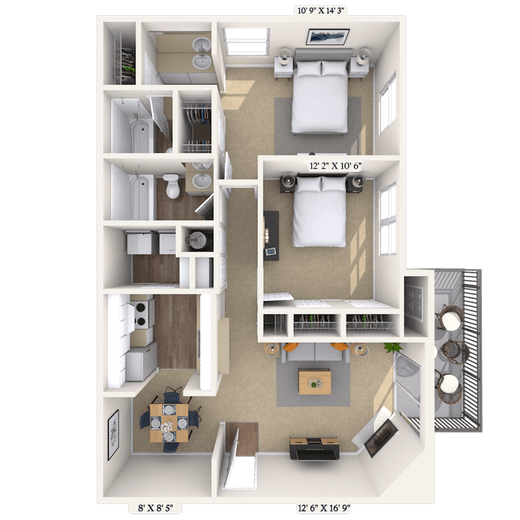 Floorplan image of unit 102061A