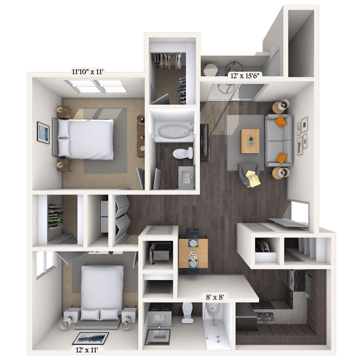 Floorplan image of unit 02201