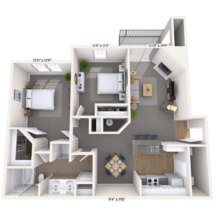 Floorplan image of unit 027155