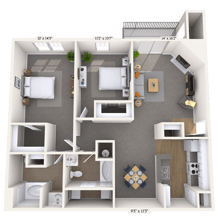 Floorplan image of unit 096958