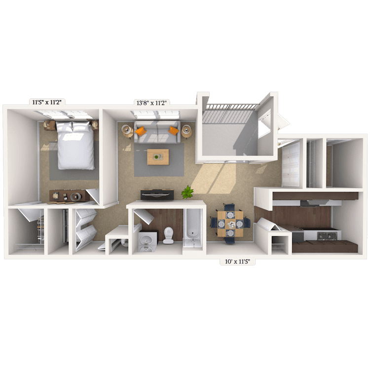 Floorplan image of unit 01004