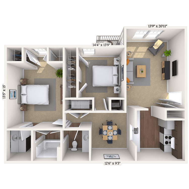 Floorplan image of unit 161616