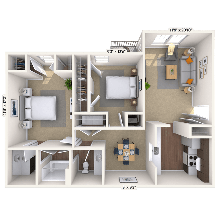 Floorplan image of unit 111104