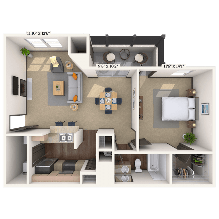 Floorplan image of unit 01060