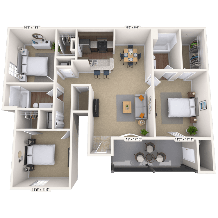 Floorplan image of unit 011318