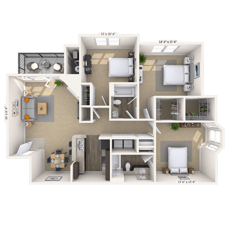 Floorplan image of unit 02213