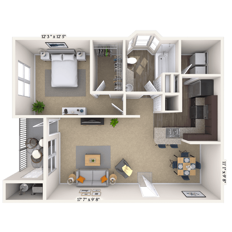 Floorplan image of unit 07724