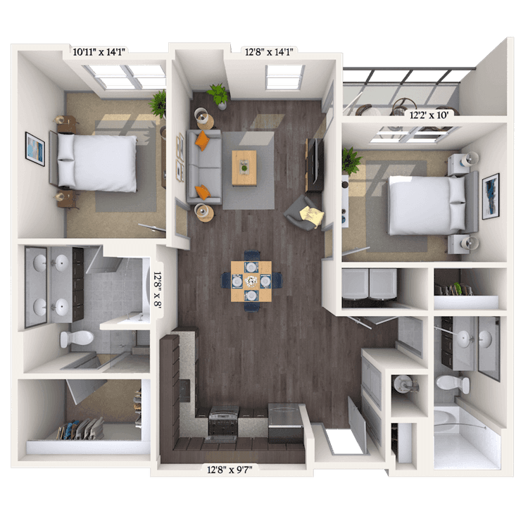 Floorplan image of unit 2402-109