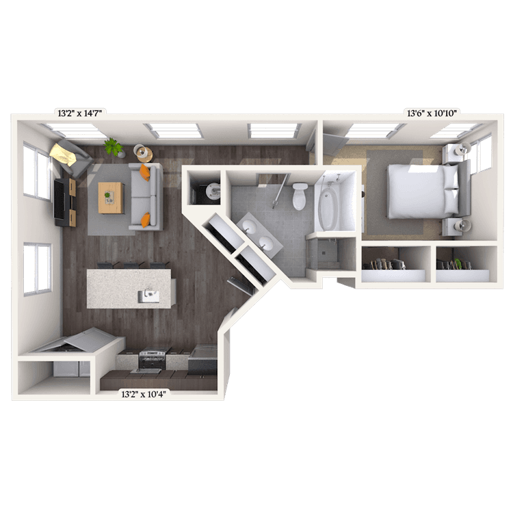 Floorplan image of unit 2402-218