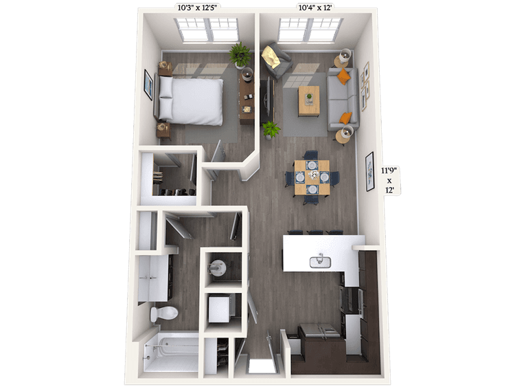 Floorplan image of unit 627