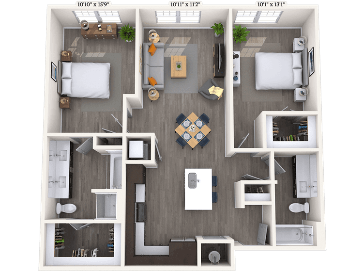 Floorplan image of unit 401