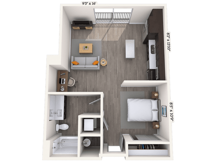 Floorplan image of unit 626