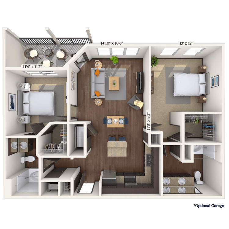 Floorplan image of unit 2101