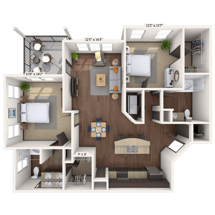 Floorplan image of unit 7102