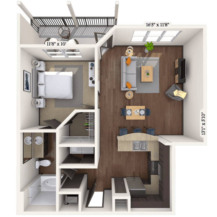 Floorplan image of unit 7105