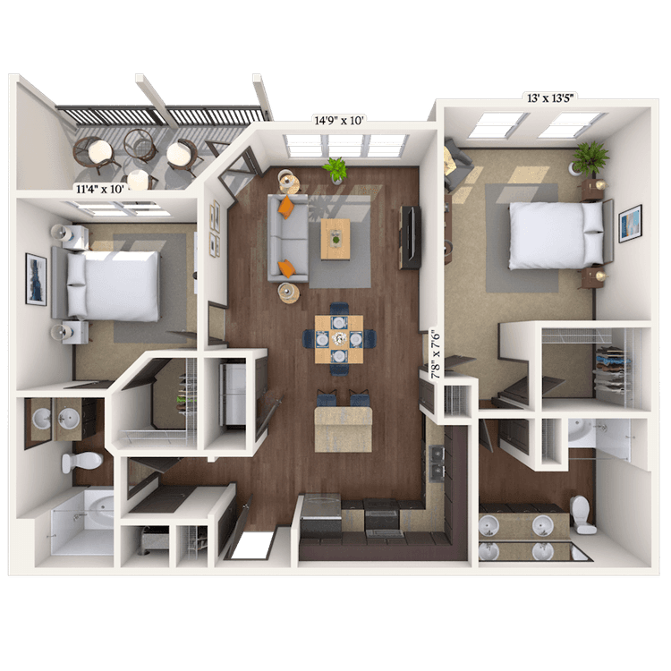 Floorplan image of unit 9309