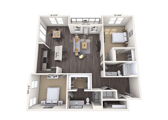 Floorplan image of unit II 8-201