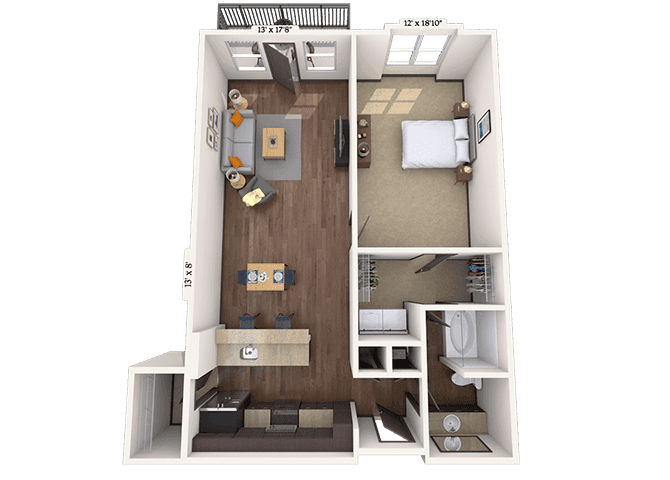 Floorplan image of unit II 8-211